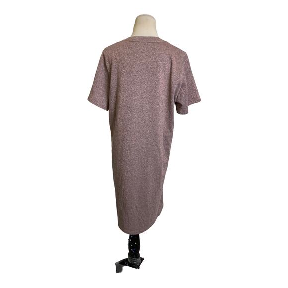 COS Shimmery pink short sleeves t-shirt mini dress size Medium - Picture 13 of 14